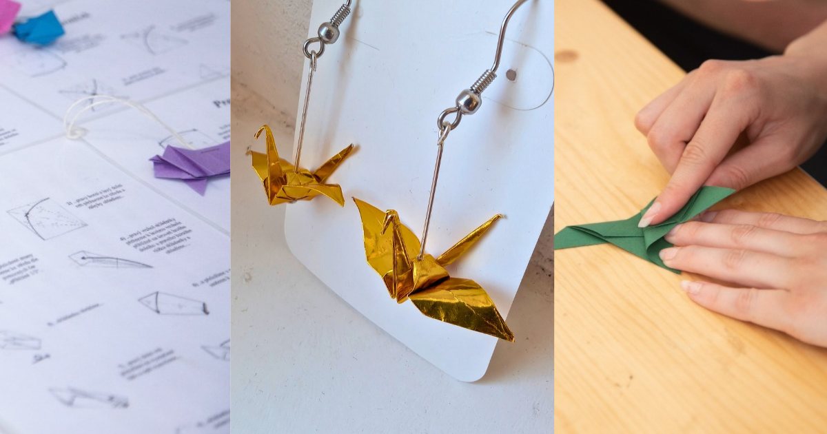 origami náušnice